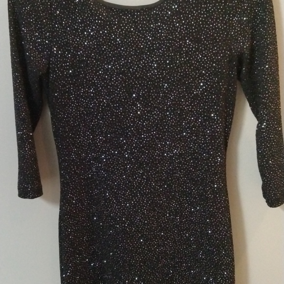 Beautiful Studio Y sparkly glitter drape open back cocktail black dress SIZE Sm - Picture 3 of 8